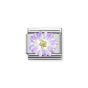 Nomination Composable Classic Symbols - Sterling Silver Enamel and Cubic Zirconia Purple Flower
