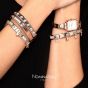 Nomination Classic Silver Double Link Sister with Pink Flower Charm