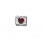 Nomination Silver and Zirconia Faceted Heart Charm - Red - 330603/005