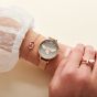 Olivia Burton Lucky Bee Grey Dial and Rose Gold Mesh Watch OB16FB10