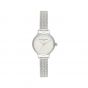 Olivia Burton Mini White Mother of Pearl and Silver Mesh Watch 