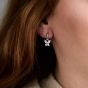 Olivia Burton Sparkle Butterfly Marquise Huggie Hoops Silver OBJAME303