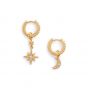 Olivia Burton Moon and Star Gold Huggie Hoop Earrings  OBJCLE39