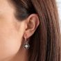 Olivia Burton North Star Black & Rose Gold Huggie Hoop Earrings OBJCLE53