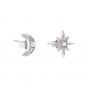 Olivia Burton North Star and Moon Opal Silver Stud Earrings OBJCLE55