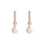 Olivia Burton Antique Pearl Charm Rose Gold Hoop Earrings OBJCOE165