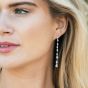 Ivory & Co Paris Crystal Long Drop Rhodium Earrings