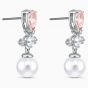 Swarovski Perfection Pierced Earrings, Pink, Rhodium-Plated 5516592