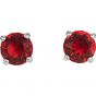 Attract Stud Pierced Earrings, Red, Rhodium Plated 5493979