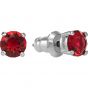 Attract Stud Pierced Earrings, Red, Rhodium Plated 5493979