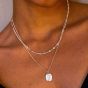 Daisy Peachy Chain Necklace - Silver RN08_SLV