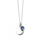 September Birthstone and Disc Necklace - Sterling Silver