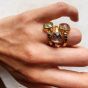 Shyla Clara Gold Cocktail Ring - Soft Green