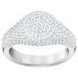 Swarovski Stone Signet Ring, White, Rhodium Plating 5393186