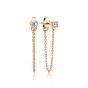 Sif Jakobs Princess Piccolo Lungo Earrings - Gold with White Zirconia