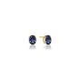 Sif Jakobs Ellisse Carezza Earrings 18k Gold Plated with Blue Zirconia - SJ-E2350-BLCZ-YG