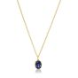 Sif Jakobs Ellisse Carezza Necklace 18k Gold Plated Blue Zirconia - SJ-N2353-BLCZ-YG