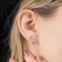 Scream Pretty Huggie Hoop Earrings With Turquoise Stones - Gold SPESGS133
