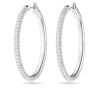 Swarovski Stone Hoop Earrings - White with Rhodium Plating 5389432