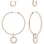 Swarovski Stone Pierced Earring Set, Pink, Rose Gold Plating 5426004