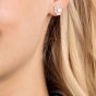 Swarovski Sunshine Pierced Earrings - White with Rose Gold Plating