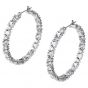 Swarovski Millenia Hoop Earrings Double Triangle - White with Rhodium Plating 5598343