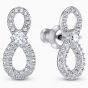 Swarovski Swan Infinity Pierced Earrings - Rhodium Plated - 5518880