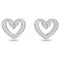 Swarovski Una Small Heart Earrings - Rhodium Plating 5625535