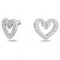 Swarovski Una Small Heart Earrings - Rhodium Plating 5625535