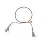 Jersey Pearl Tassel Bracelet - Grey with Gold Detail 1877663