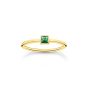 Thomas Sabo Green Square Stone Gold Ring