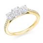 Round Brilliant Cut Diamond Band Trilogy Engagement Ring