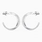 Swarovski Twist Hoop Pierced Earrings - White with Rhodium Plating