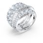 Swarovski Twist Wrap Ring - White with Rhodium Plating