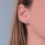 Georgini Petite White Zirconia Earrings - Silver - IE732W