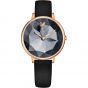 Swarovski Crystal Lake Watch, Leather Strap, Black, Rose Gold Tone 5416009