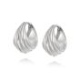 Daisy Palm Wrap Huggie Earring - Silver WE07_SLV