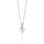 Daisy Palm Leaf Bobble Chain Necklace - Silver WN02_SLV