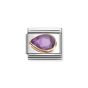 Nomination Classic Faceted Zirconia Left Teardrop Charm 9k Rose Gold Purple - 430605_001