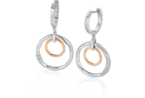 Clogau Ripples Double Hoop White Topaz Creole Earrings 3SRPP0214