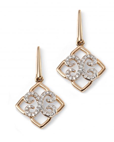 Elements Gold 9ct Yellow Gold Diamond Lace Earrings GE2083