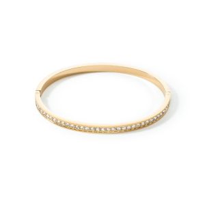 Coeur De Lion Stainless Steel Bangle Gold with Crystals - 0127331816