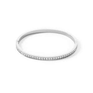 Coeur De Lion Stainless Steel Bangle with Crystals