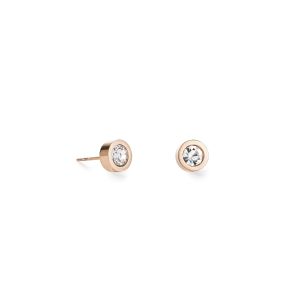 Coeur De Lion Stud Earrings - Rose Gold Crystal