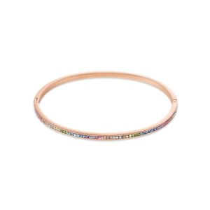 Coeur De Lion Pastel Rainbow Crystal Bangle - Rose Gold 0229371522