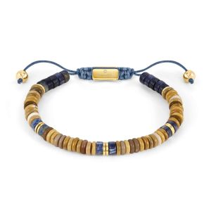 Nomination Instinct Style Bracelet in Steel with Stones - Sand Colour Jasper 027924_082
