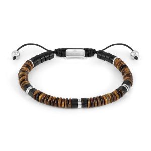 Nomination Instinct Style Bracelet in Steel with Stones - Jasper Tiger's Eye