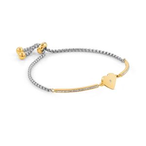 Nomination Milleluci Bracelet Stainless Steel Gold and Zirconia - Heart 028006/022
