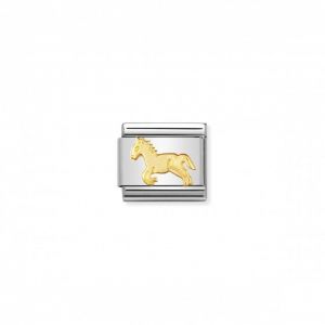Nomination Classic Gold Animals of the Earth Horse Charm 030112_09