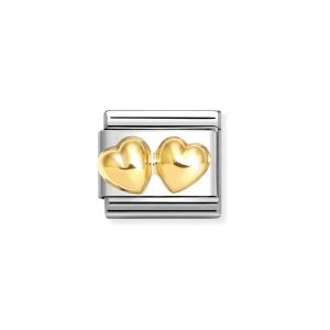 Nomination Classic Love Charm Gold Double Rounded Heart - 030116_23